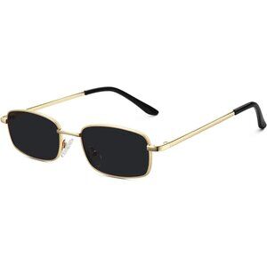 ✨Women Black Rectangle 90s Retro Small Narrow Square Frame Protection Sunglasses